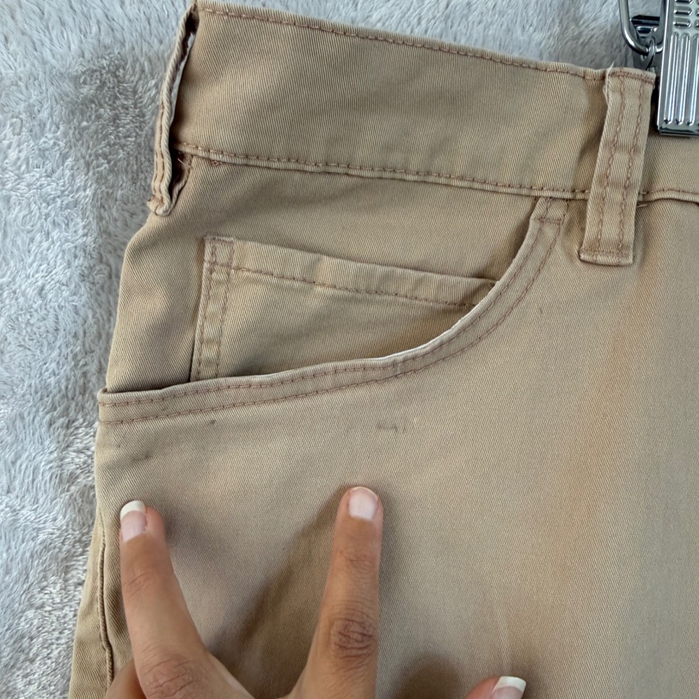 Oak Hill Straight Fit Khaki Chino Pants Mens 50x27 Tan Stretch Cotton DXL - Picture 3 of 12